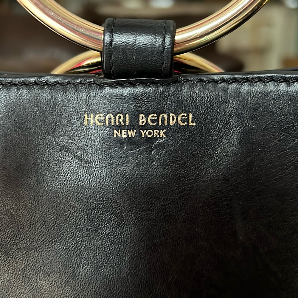 Henri Bendel Black Mini Bag with Gold Accent - Picture 4 of 15